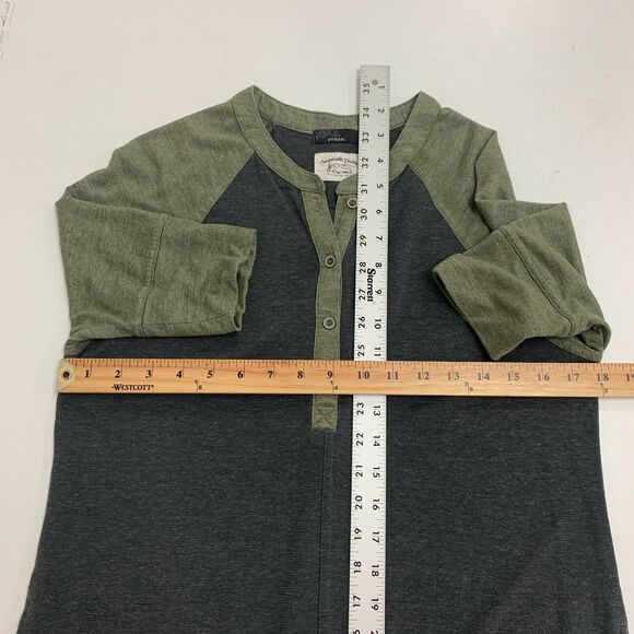 Prana Henley Raglan Dress Womens S Small Grey Cozy Up Jersey Knit Mid Sleeve - Picture 9 of 16